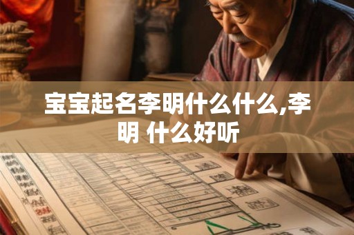 宝宝起名李明什么什么,李明 什么好听
