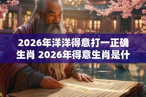 2026年洋洋得意打一正确生肖 2026年得意生肖是什么