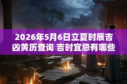2026年5月6日立夏时辰吉凶黄历查询 吉时宜忌有哪些 2026年5月6日立夏时辰吉凶黄历查询 吉时宜忌有哪些