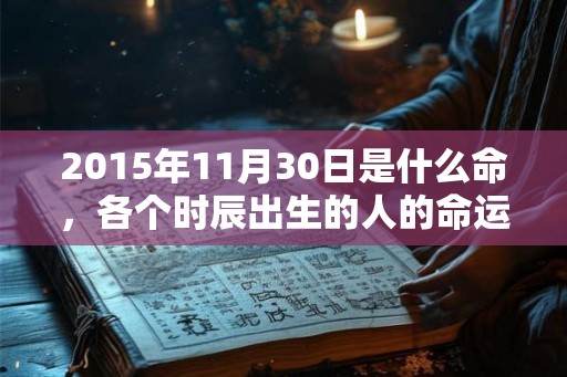 2015年11月30日是什么命，各个时辰出生的人的命运
