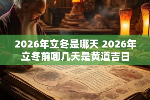 2026年立冬是哪天 2026年立冬前哪几天是黄道吉日