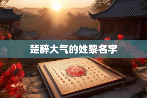楚辞大气的姓黎名字