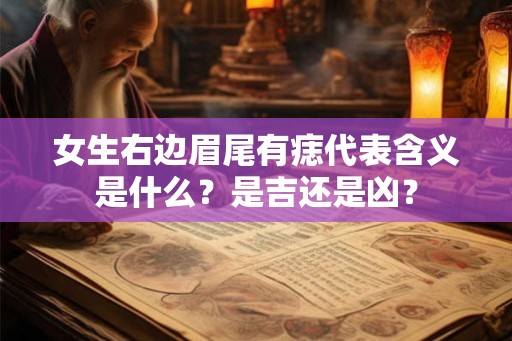 女生右边眉尾有痣代表含义是什么?是吉还是凶? 女生右边眉尾有痣代表含义是什么?是吉还是凶?