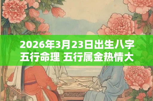 2026年3月23日出生八字五行命理 五行属金热情大方