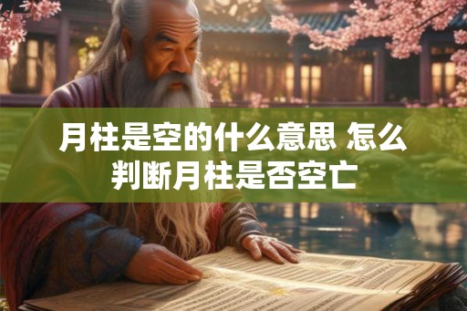 月柱是空的什么意思 怎么判断月柱是否空亡