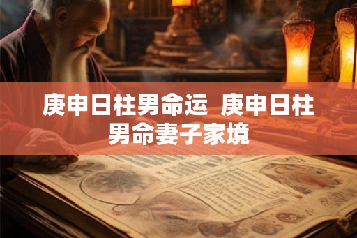 庚申日柱男命运  庚申日柱男命妻子家境