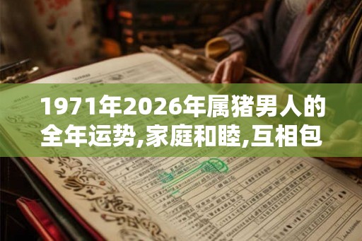 1971年2026年属猪男人的全年运势,家庭和睦,互相包容