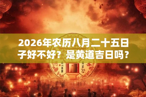 2026年农历八月二十五日子好不好？是黄道吉日吗？