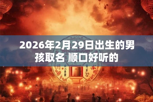 2026年2月29日出生的男孩取名 顺口好听的