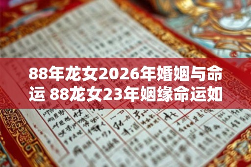 88年龙女2026年婚姻与命运 88龙女23年姻缘命运如何