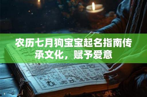 农历七月狗宝宝起名指南传承文化，赋予爱意