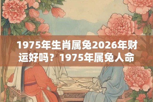 1975年生肖属兔2026年财运好吗？1975年属兔人命运如何？