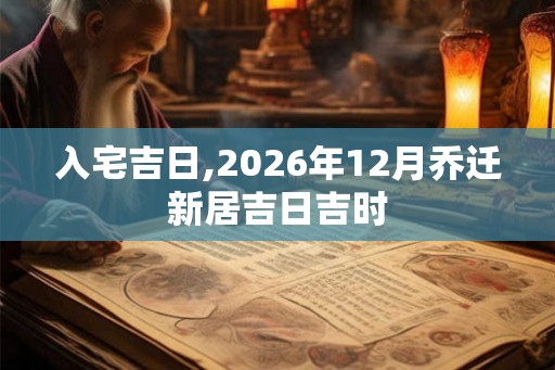 入宅吉日,2026年12月乔迁新居吉日吉时 入宅吉日,2026年12月乔迁新居吉日吉时