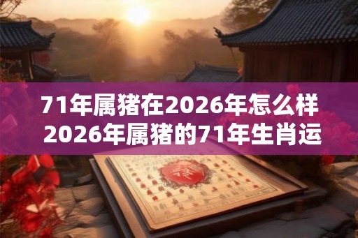 71年属猪在2026年怎么样 2026年属猪的71年生肖运势如何