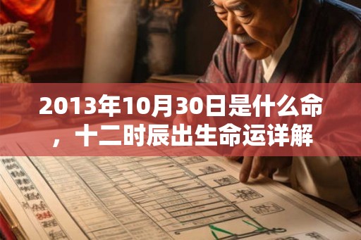 2013年10月30日是什么命，十二时辰出生命运详解