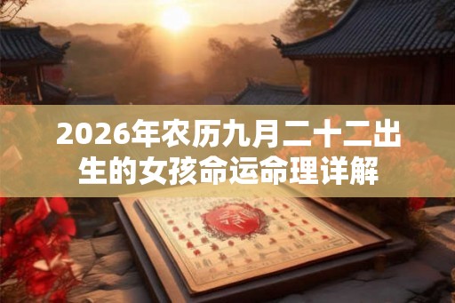 2026年农历九月二十二出生的女孩命运命理详解