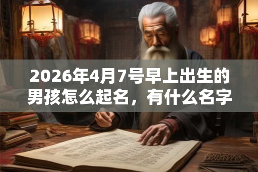 2026年4月7号早上出生的男孩怎么起名，有什么名字推荐？