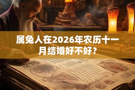 属兔人在2026年农历十一月结婚好不好？