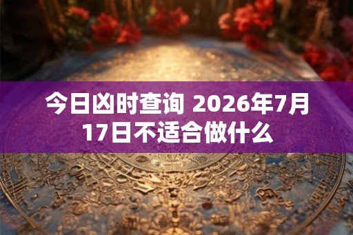 今日凶时查询 2026年7月17日不适合做什么