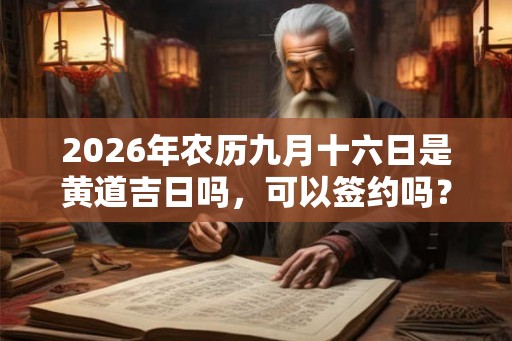 2026年农历九月十六日是黄道吉日吗,可以签约吗? 2026年农历九月十六日是黄道吉日吗,可以签约吗?