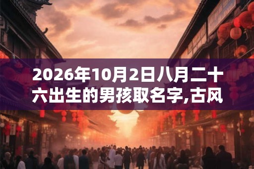2026年10月2日八月二十六出生的男孩取名字,古风国学