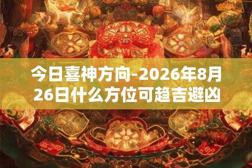 今日喜神方向-2026年8月26日什么方位可趋吉避凶