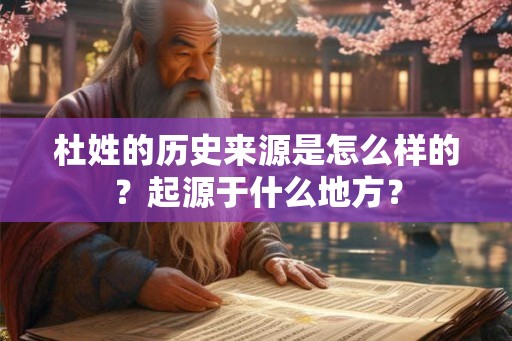 杜姓的历史来源是怎么样的？起源于什么地方？