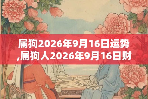 属狗2026年9月16日运势,属狗人2026年9月16日财运,生肖狗2026年9月16日运势