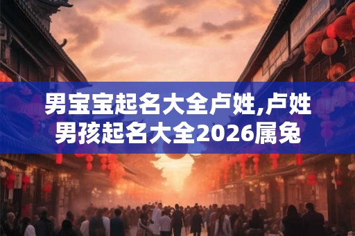 男宝宝起名大全卢姓,卢姓男孩起名大全2026属兔 男宝宝起名大全卢姓,卢姓男孩起名大全2026属兔