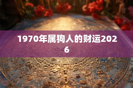 1970年属狗人的财运2026