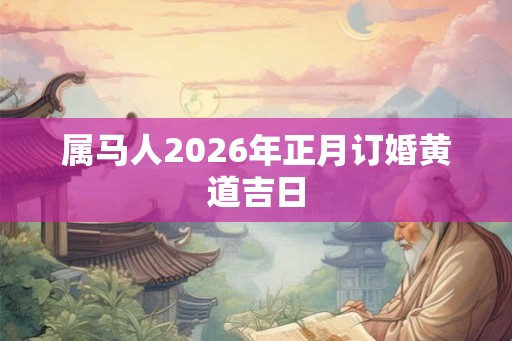 属马人2026年正月订婚黄道吉日