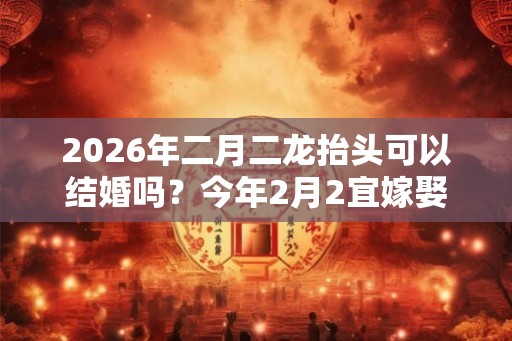 2026年二月二龙抬头可以结婚吗？今年2月2宜嫁娶吗
