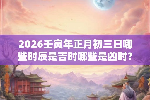2026壬寅年正月初三日哪些时辰是吉时哪些是凶时？