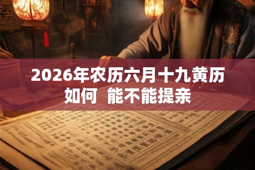 2026年农历六月十九黄历如何  能不能提亲
