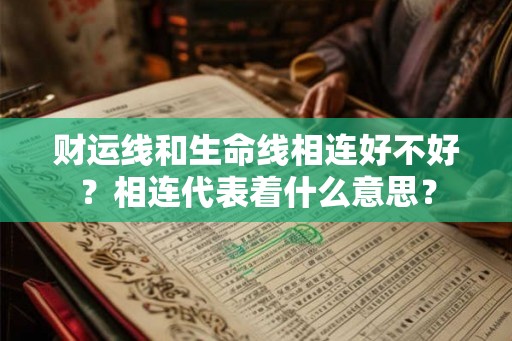 财运线和生命线相连好不好？相连代表着什么意思？