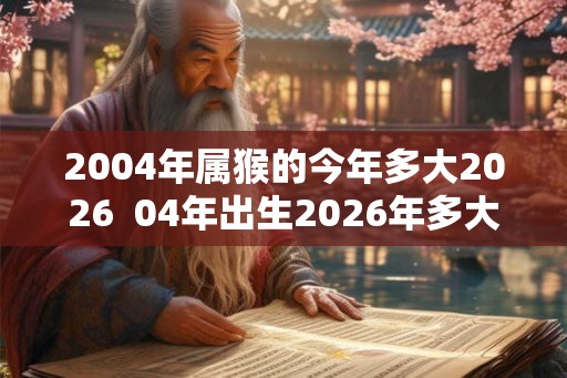 2004年属猴的今年多大2026  04年出生2026年多大年龄