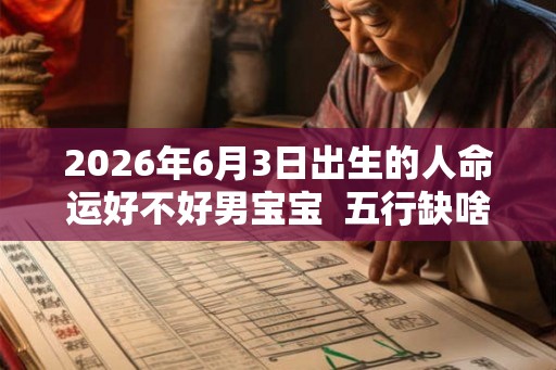 2026年6月3日出生的人命运好不好男宝宝  五行缺啥