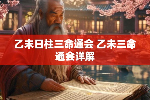 乙未日柱三命通会 乙未三命通会详解