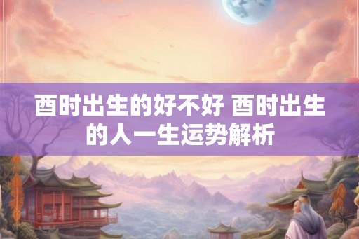 酉时出生的好不好 酉时出生的人一生运势解析