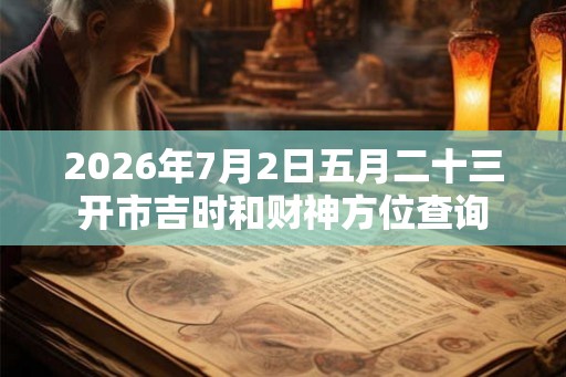 2026年7月2日五月二十三开市吉时和财神方位查询