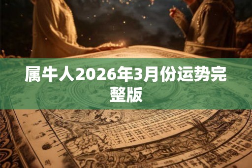 属牛人2026年3月份运势完整版