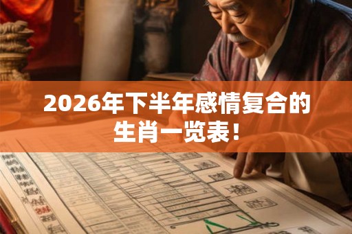 2026年下半年感情复合的生肖一览表！