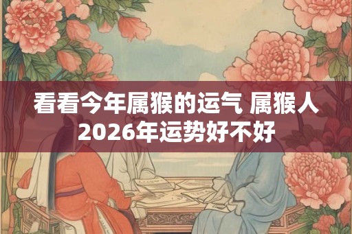 看看今年属猴的运气 属猴人2026年运势好不好