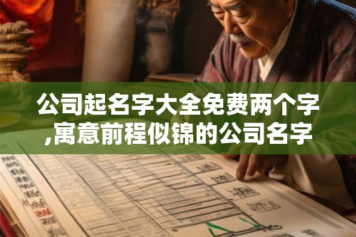 公司起名字大全免费两个字,寓意前程似锦的公司名字