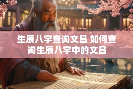 生辰八字查询文昌 如何查询生辰八字中的文昌