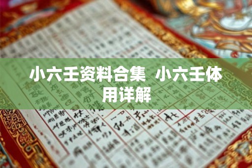 小六壬资料合集  小六壬体用详解
