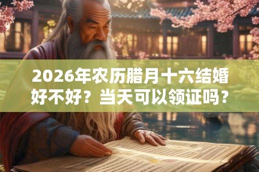 2026年农历腊月十六结婚好不好？当天可以领证吗？