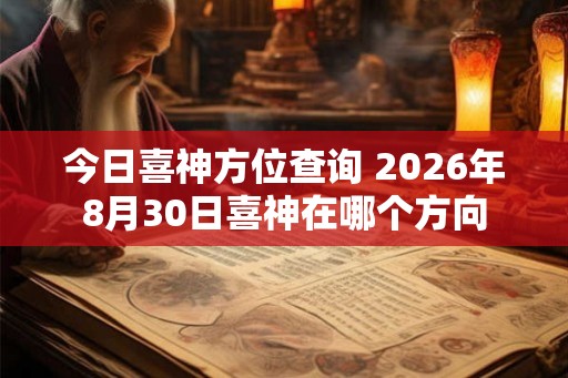 今日喜神方位查询 2026年8月30日喜神在哪个方向