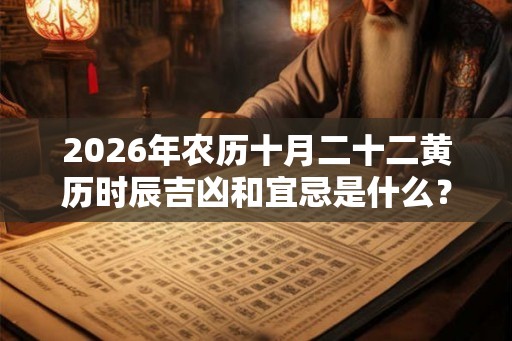 2026年农历十月二十二黄历时辰吉凶和宜忌是什么? 2026年农历十月二十二黄历时辰吉凶和宜忌是什么?