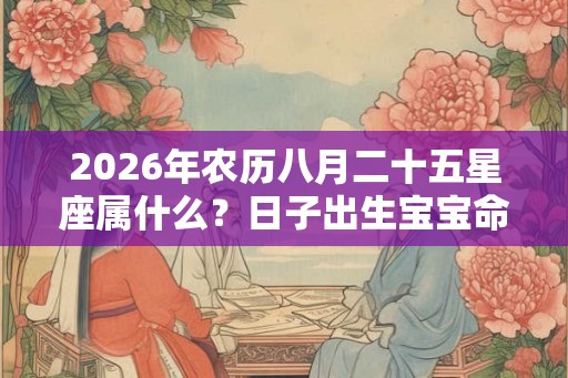 2026年农历八月二十五星座属什么？日子出生宝宝命运？
